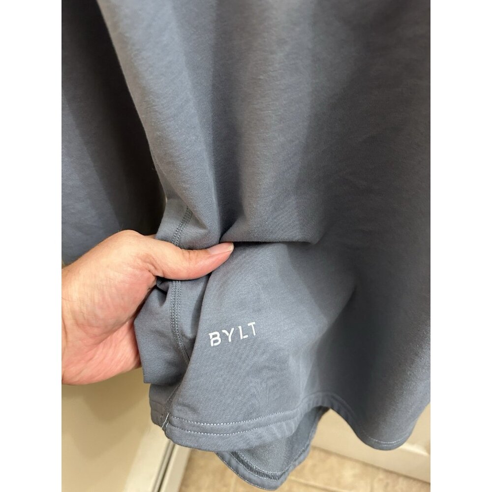 BYLT Men's Blue Premium Basics Drop Cut Long Sleeve Lux T-Shirt Size Large - Picture 4 of 9